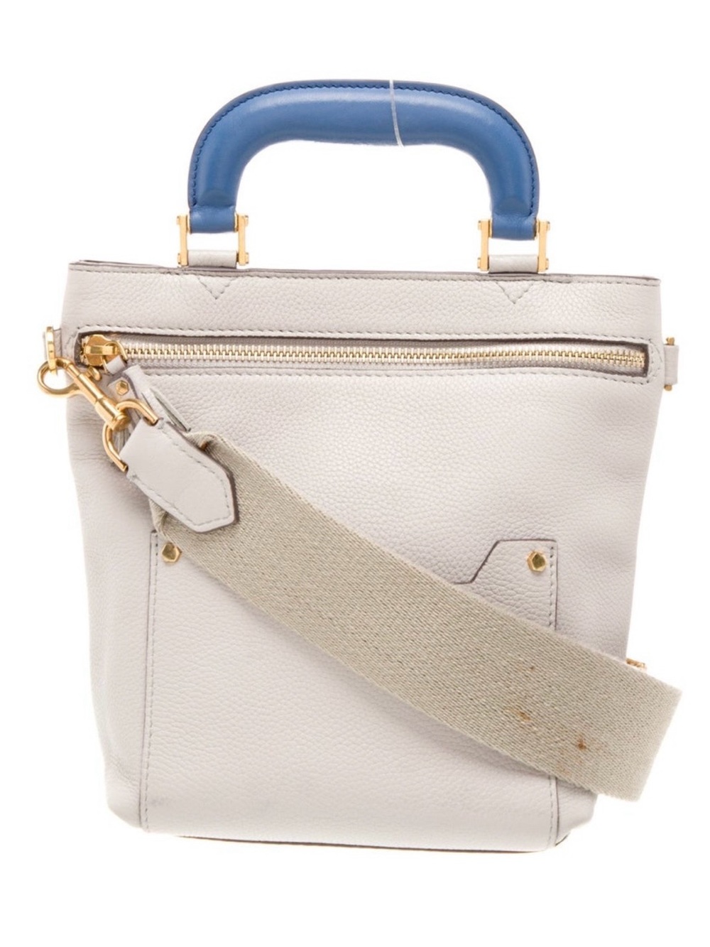 Anya Hindmarch Top Handle Bag • Neutrals Leather • Gold-Tone Hardware